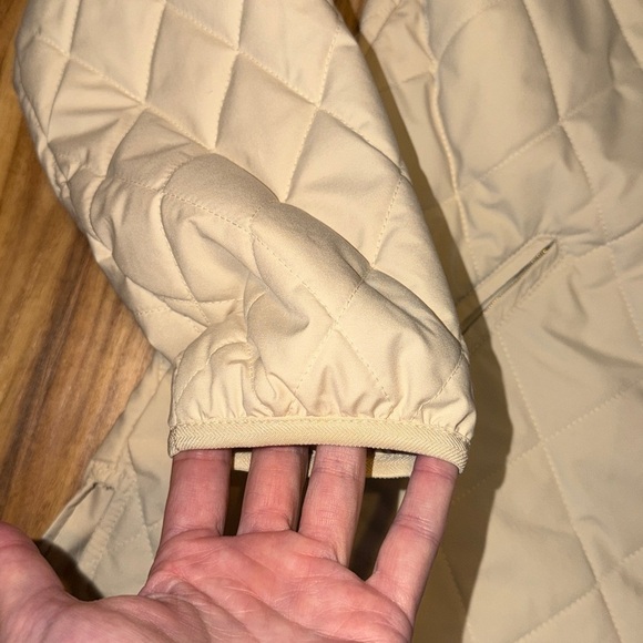 LL Bean Women's large 14 16 Jacket Quilted Puffer Beige zipper pockets packable - Picture 6 of 11